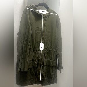 Long green cargo jacket